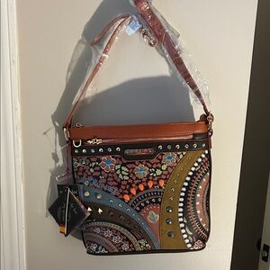 Nicole Lee Multicolor Artistic Crossbody Bag